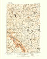 Pullman, Washington 1910 (1951) USGS Old Topo Map Reprint 30x30 WA Quad 243309