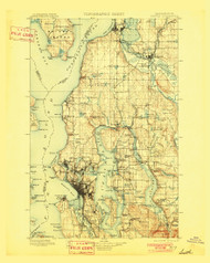 Seattle, Washington 1897 (1901) USGS Old Topo Map Reprint 30x30 WA Quad 243632