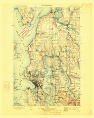Seattle, Washington 1897 (1909) USGS Old Topo Map Reprint 30x30 WA Quad 243639