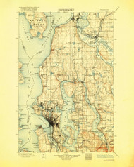 Snohomish, Washington 1897 (1918) USGS Old Topo Map Reprint 30x30 WA Quad 243814