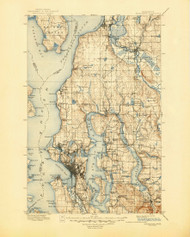 Snohomish, Washington 1897 (1945) USGS Old Topo Map Reprint 30x30 WA Quad 243817