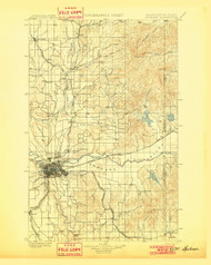 Spokane, Washington 1901 (1901) USGS Old Topo Map Reprint 30x30 WA Quad 243944