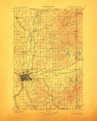 Spokane, Washington 1901 (1911) USGS Old Topo Map Reprint 30x30 WA Quad 243946