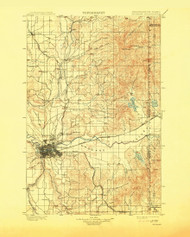 Spokane, Washington 1901 (1915) USGS Old Topo Map Reprint 30x30 WA Quad 243947