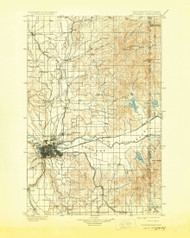 Spokane, Washington 1901 (1929) USGS Old Topo Map Reprint 30x30 WA Quad 243948