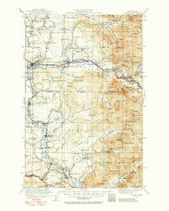Sultan, Washington 1921 (1957) USGS Old Topo Map Reprint 30x30 WA Quad 244094
