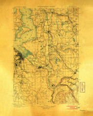 Tacoma, Washington 1900 (1902) USGS Old Topo Map Reprint 30x30 WA Quad 244179