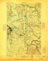 Tacoma, Washington 1900 (1906) USGS Old Topo Map Reprint 30x30 WA Quad 244180