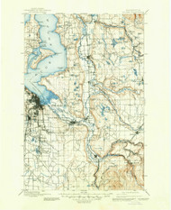 Tacoma, Washington 1900 (1945) USGS Old Topo Map Reprint 30x30 WA Quad 244186