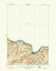 The Dalles, Washington 1934 (1950) USGS Old Topo Map Reprint 30x30 WA Quad 244252
