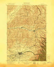 Walla Walla, Washington 1921 (1921) USGS Old Topo Map Reprint 30x30 WA Quad 244503