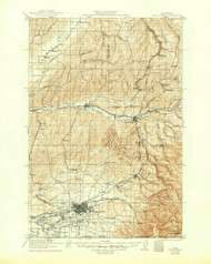 Walla Walla, Washington 1921 (1949) USGS Old Topo Map Reprint 30x30 WA Quad 244504