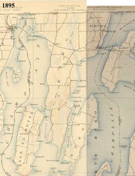 Alburg VT 1895-1916 USGS Old Topo Map - Town Composite Grand Isle Co.