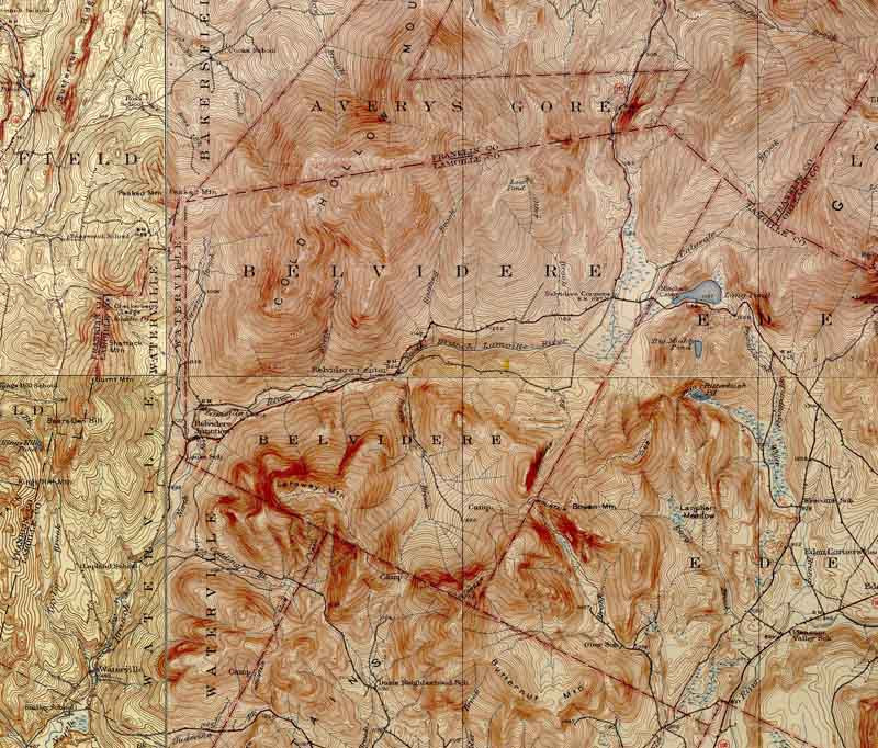 Belvidere VT 19241930 USGS Old Topo Map Town Composite Lamoille Co
