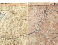 Berkshire VT 1924-1925 USGS Old Topo Map - Town Composite Franklin Co.