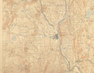 Brattleboro VT 1893 USGS Old Topo Map - Town Composite Windham Co.