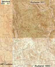 Chittenden VT 1893-1917 USGS Old Topo Map - Town Composite Rutland Co.