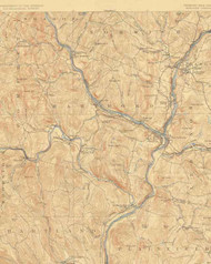 Hartford VT 1908 USGS Old Topo Map - Town Composite Windsor Co.