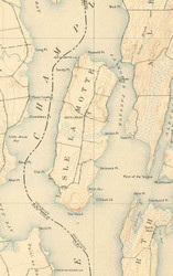 Isle La Motte VT 1895 USGS Old Topo Map - Town Composite Grand Isle Co.