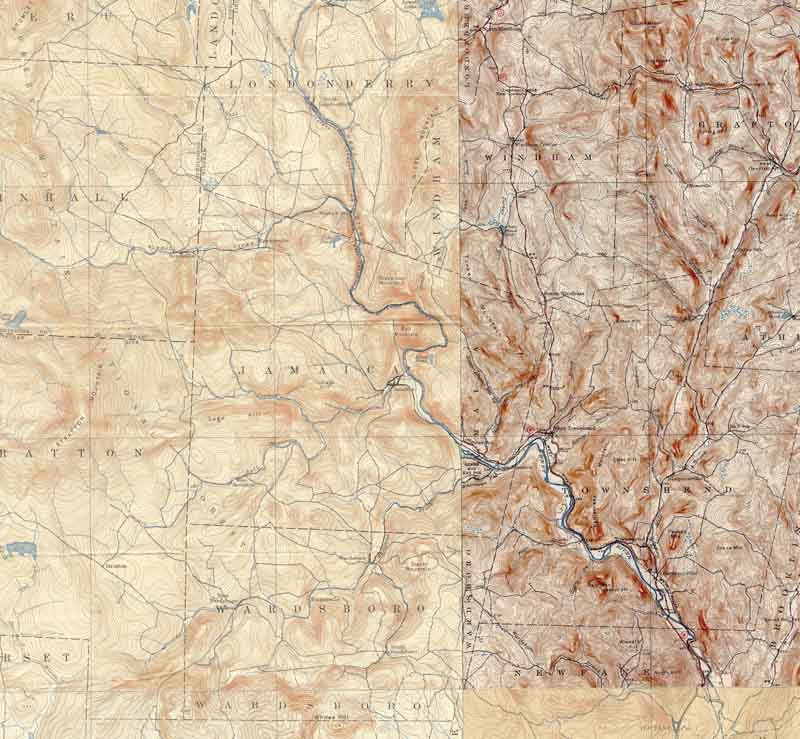 Jamaica VT 1899-1933 USGS Old Topo Map - Town Composite Windham Co. - OLD MAPS