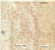 Mendon VT 1893 USGS Old Topo Map - Town Composite Rutland Co.