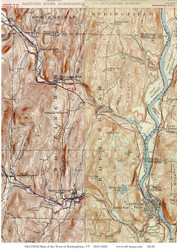 Rockingham VT 1930-1933 USGS Old Topo Map - Town Composite Windham Co.