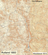 Sherburne VT 1893 USGS Old Topo Map - Town Composite Rutland Co.