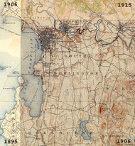 South Burlington VT 1895-1915 USGS Old Topo Map - Town Composite Chittenden Co.
