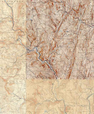 Townshend VT 1933 USGS Old Topo Map - Town Composite Windham Co.