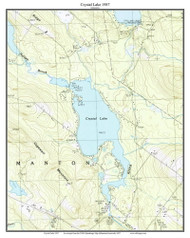 Crystal Lake 1987 - Custom USGS Old Topo Map - New Hampshire - Lake Winnipesaukee Area
