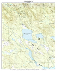 Manning Lake 1987 - Custom USGS Old Topo Map - New Hampshire - Lake Winnipesaukee Area
