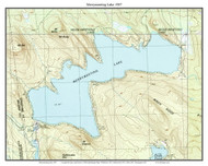 Merrymeeting Lake 1987 - Custom USGS Old Topo Map - New Hampshire - Lake Winnipesaukee Area