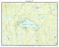 Sunrise Lake 1987 - Custom USGS Old Topo Map - New Hampshire - Lake Winnipesaukee Area