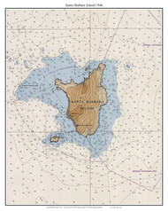 Santa Barbara Island 1948 - South California Harbors Custom Chart