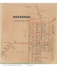 Savannah - Clear Creek, Ohio 1861 Old Town Map Custom Print - Ashland Co. (Nunan)