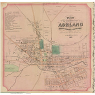 Ashland - Montgomery, Ohio 1861 Old Town Map Custom Print - Ashland Co. (Nunan)