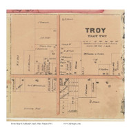 Troy Village - Ashland Co., Ohio 1861 Old Town Map Custom Print - Ashland Co. (Nunan)
