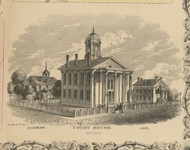 Ashland Court House - Ashland Co., Ohio 1861 Old Town Map Custom Print - Ashland Co. (Nunan)