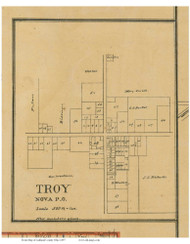 Troy Village - Troy, Ohio 1897 Old Town Map Custom Print - Ashland Co.