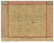 Pusheta, Ohio 1860 Old Town Map Custom Print - Auglaize Co.