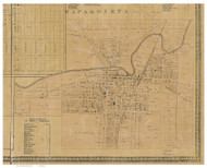 Wapakoneta - Duchouquet, Ohio 1860 Old Town Map Custom Print - Auglaize Co.