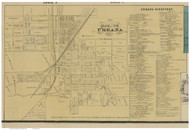 Urbana Village - Urbana, Ohio 1858 Old Town Map Custom Print - Champaign Co.