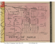 Cable - Wayne, Ohio 1858 Old Town Map Custom Print - Champaign Co.
