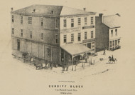 Cundiff Block - Champaign Co., Ohio 1858 Old Town Map Custom Print - Champaign Co.