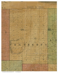 Cranberry, Ohio 1850 Old Town Map Custom Print - Crawford Co.