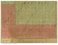 Dallas, Ohio 1850 Old Town Map Custom Print - Crawford Co.