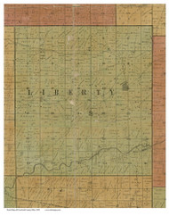 Liberty, Ohio 1850 Old Town Map Custom Print - Crawford Co.