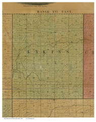 Lykins, Ohio 1850 Old Town Map Custom Print - Crawford Co.