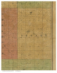 Vernon - Vernon, Ohio 1850 Old Town Map Custom Print - Crawford Co.