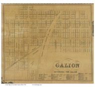 Galion - Polk, Ohio 1850 Old Town Map Custom Print - Crawford Co.